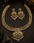 Premium Gold Plated Long CZ Temple Necklace Set