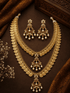 One Gram Gold Plated Kasu Combo Set with Kempu Pendant