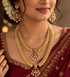 One Gram Gold Plated Kasu Combo Set with Kempu Pendant