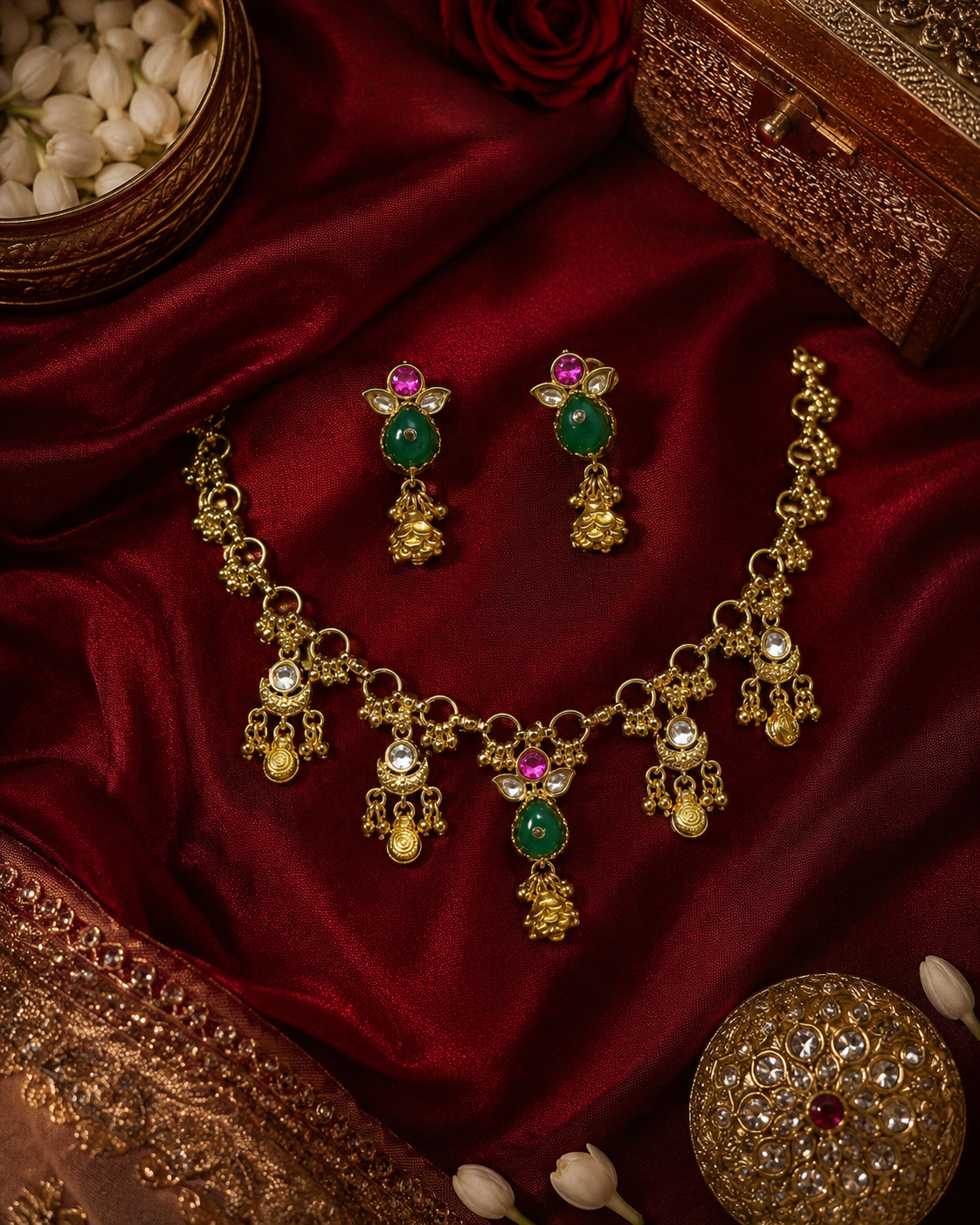 Gold plated Premium Medium Flexible Necklace set