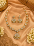 Premium Gold Plated Adige White Stone necklace set