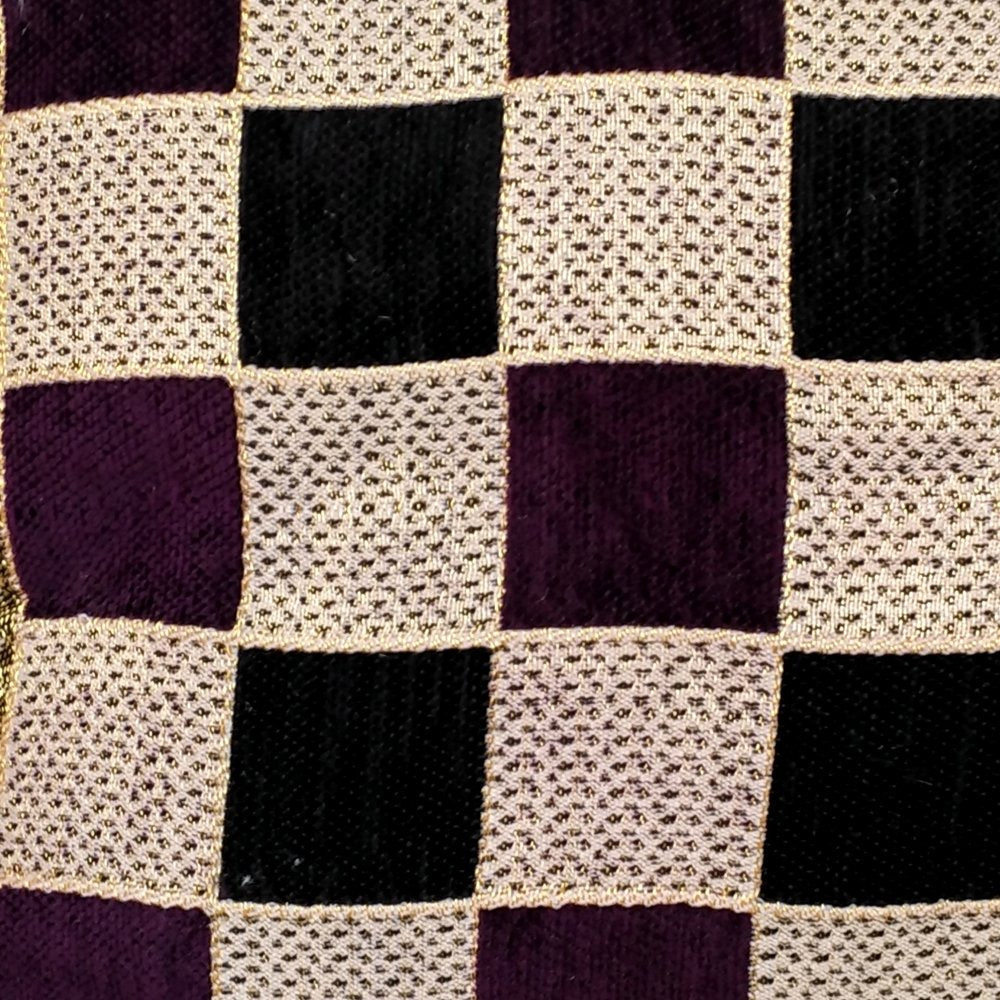 Chenille Jacquard Purple Check Cushion Cover (Standard Size)