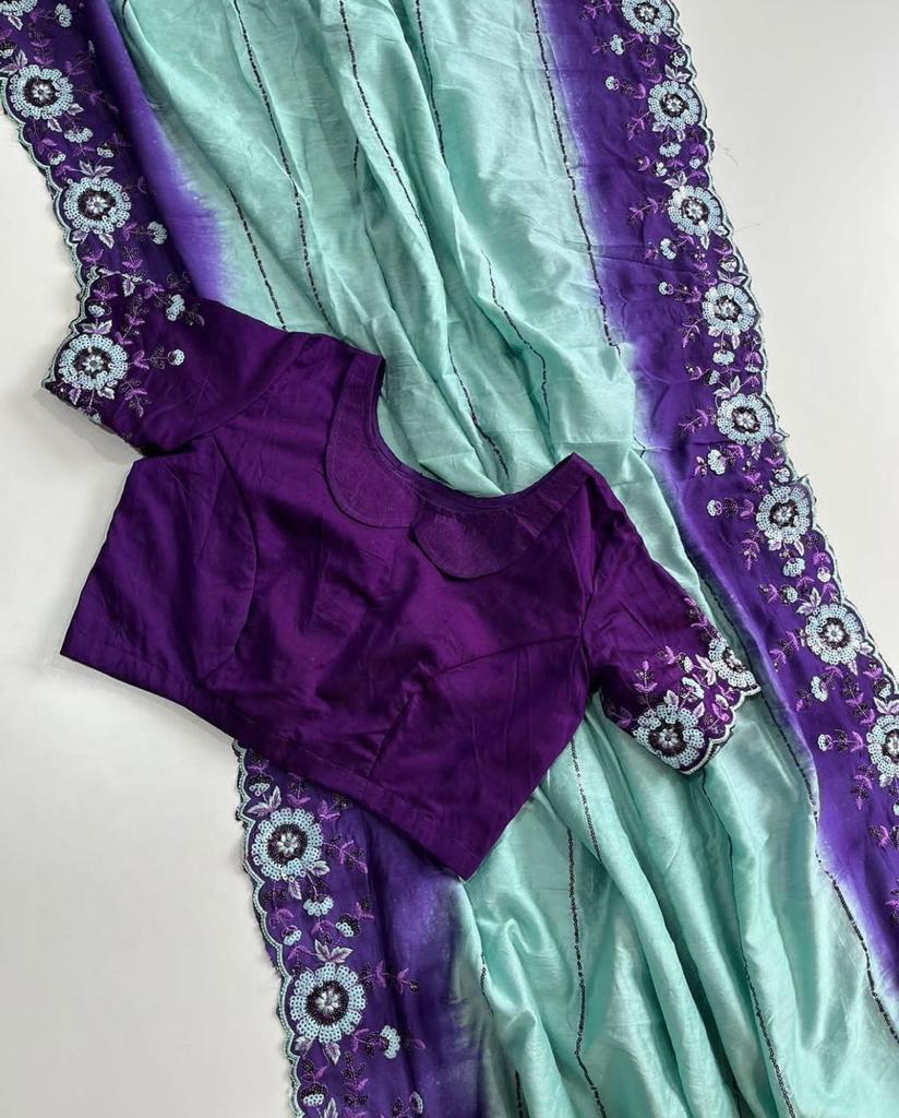 Chinnon Silk saree with dual shade 17231N