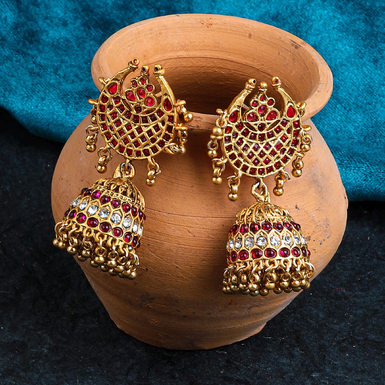 Classic Chandbali Jhumki Earrings 16860N