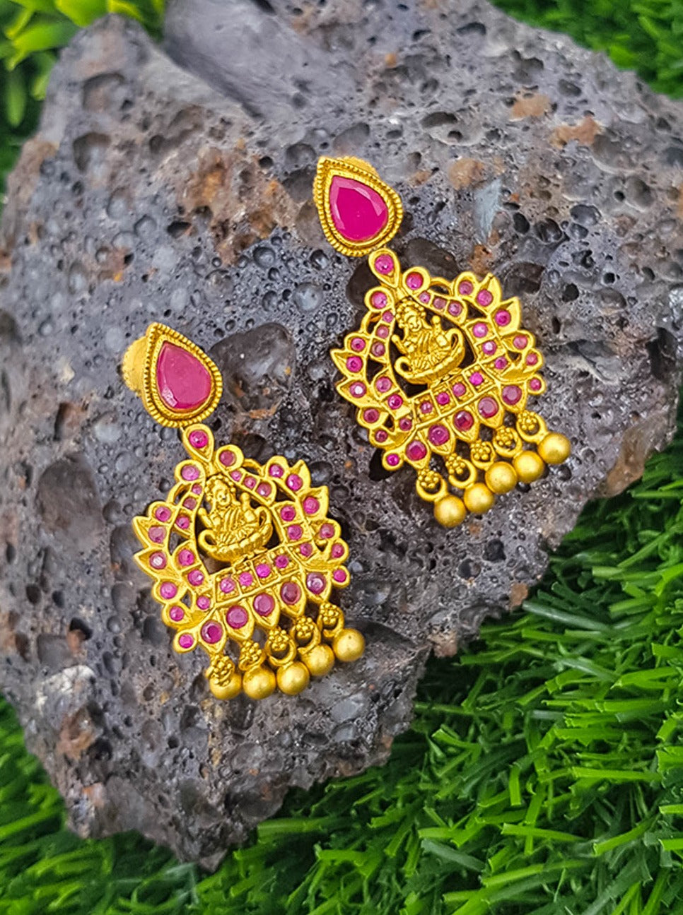 Classic Gold Plated AD Jhumkas Earrings 13194N