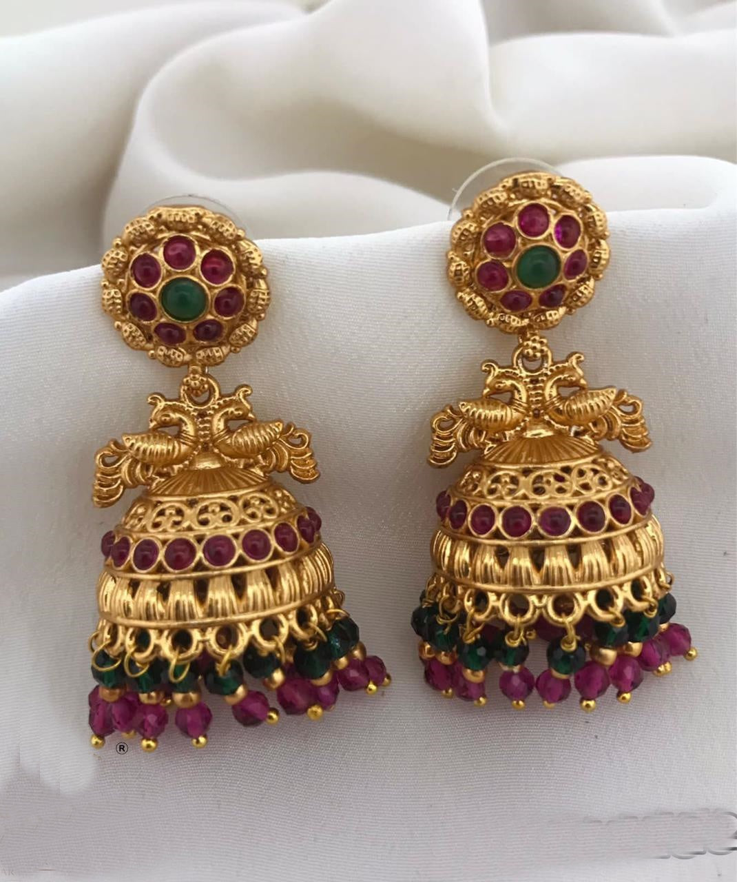 Classic Gold Plated Jhumkas Earrings 17330N