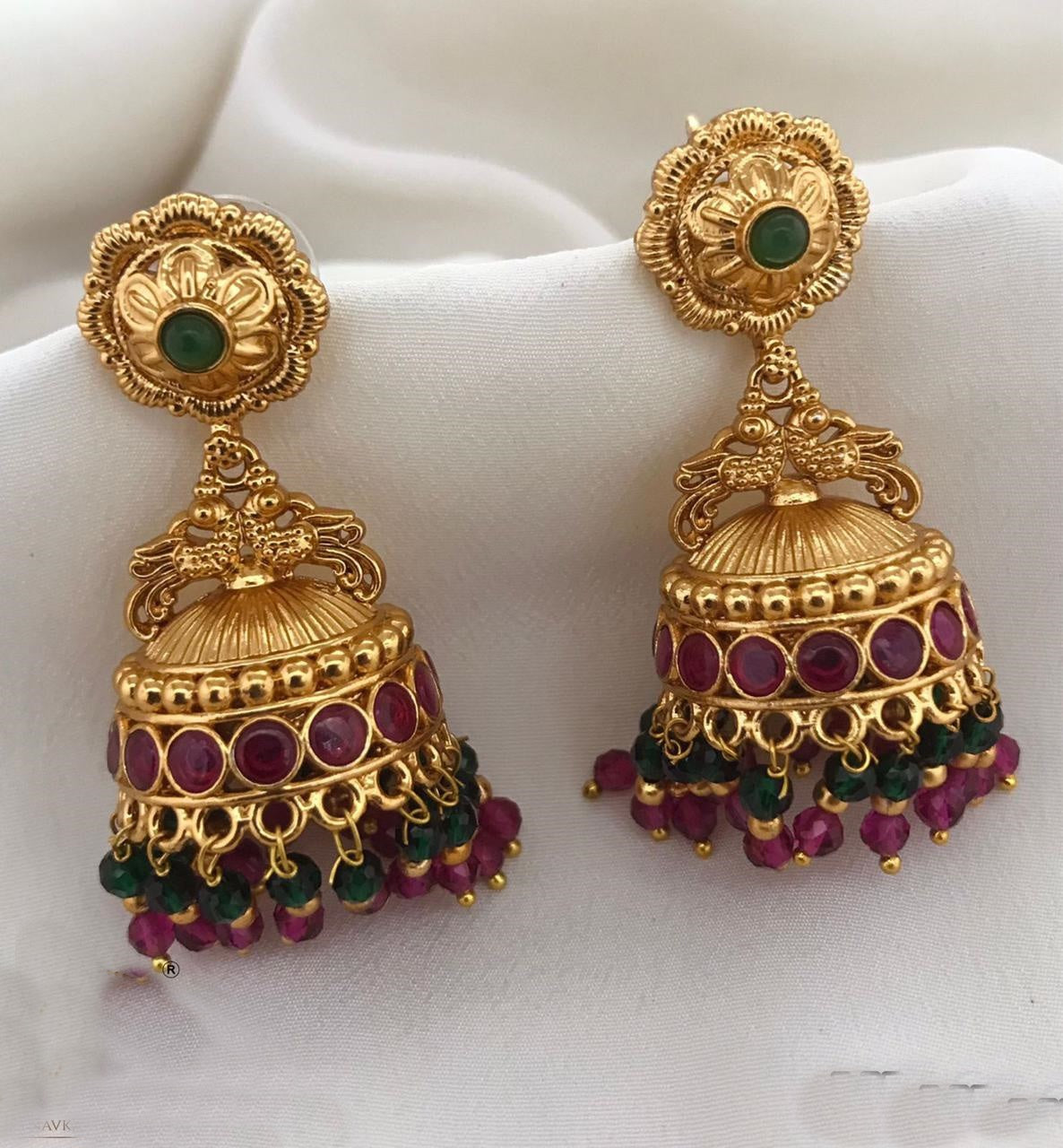 Classic Gold Plated Jhumkas Earrings 17333N