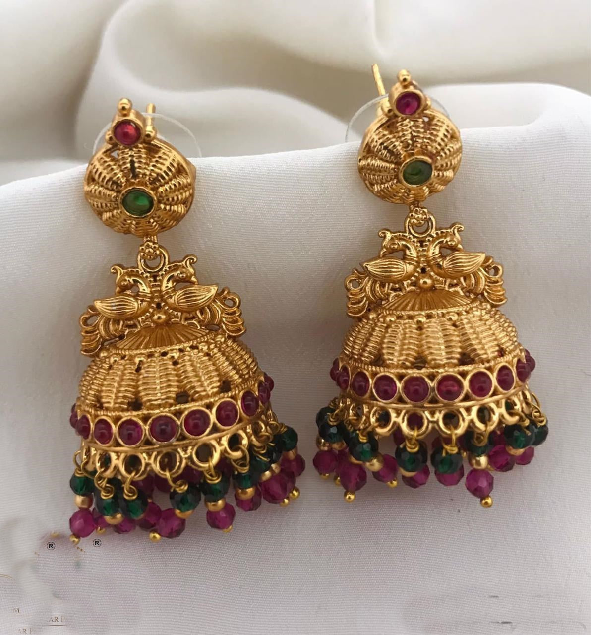 Classic Gold Plated Jhumkas Earrings 17335N
