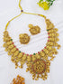 Classic Gold Plated Laxmi AD Necklace Set 14103N