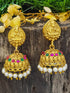 Classic Gold Polish Real AD Stones Jhumki / Earrings 13295N