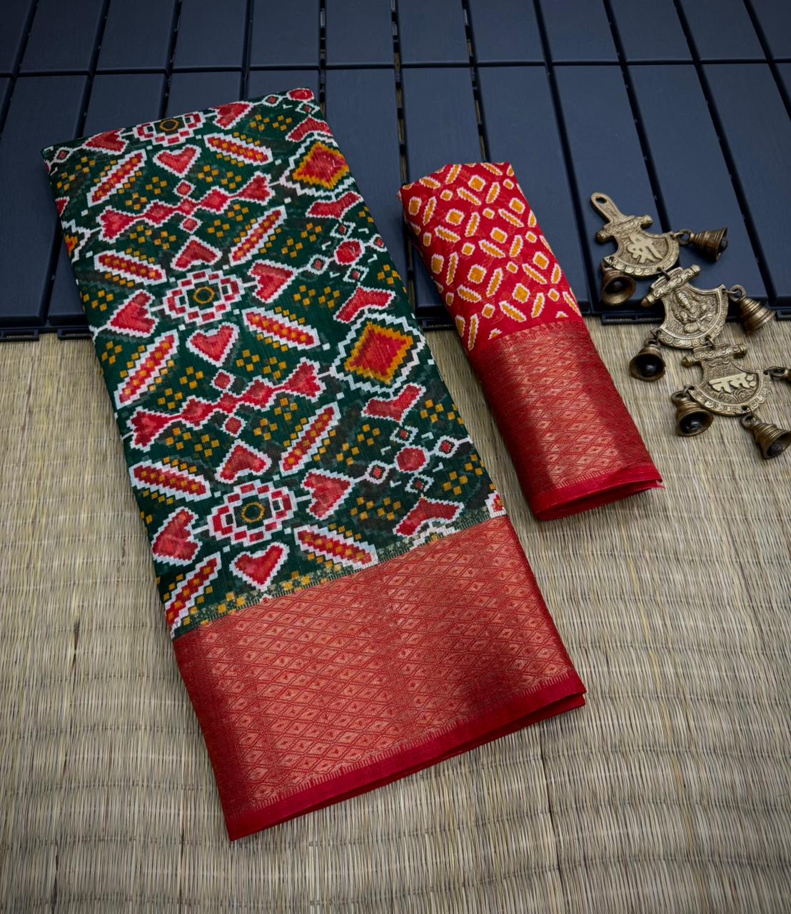 Cotton Semi-silk with Broad contrast jacquard work border saree 20882N
