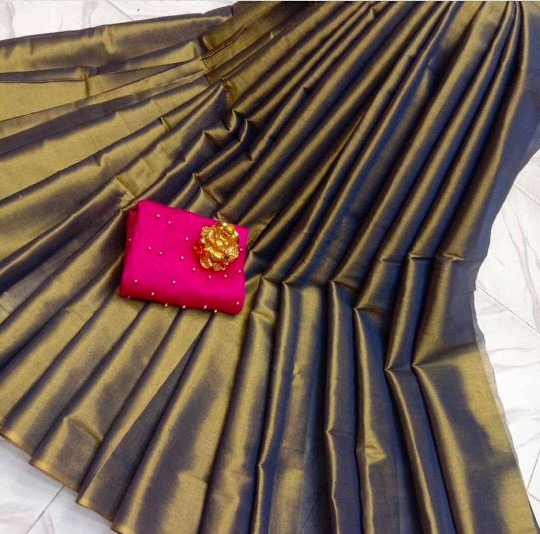 Cotton Tissue collection Saree With Designer Blouse 19693N