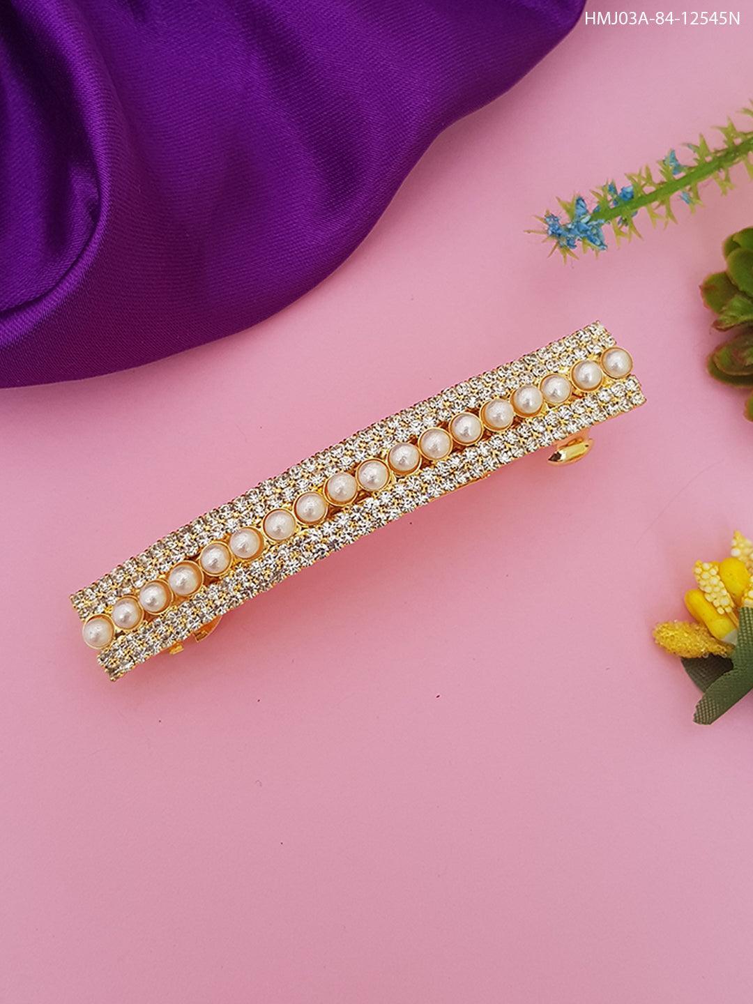 Designer Hair Clips with CZ stones 12545N - Griiham