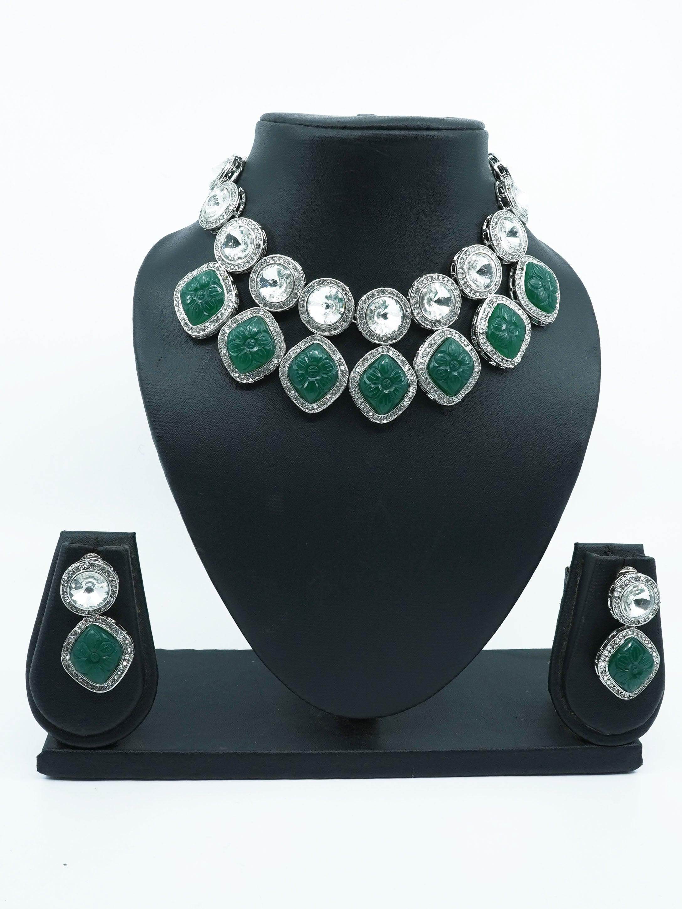 Designer Monalisa colored stones Necklace set - Griiham