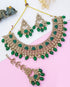 Designer Monalisa colored stones Necklace set with tikka 10982N