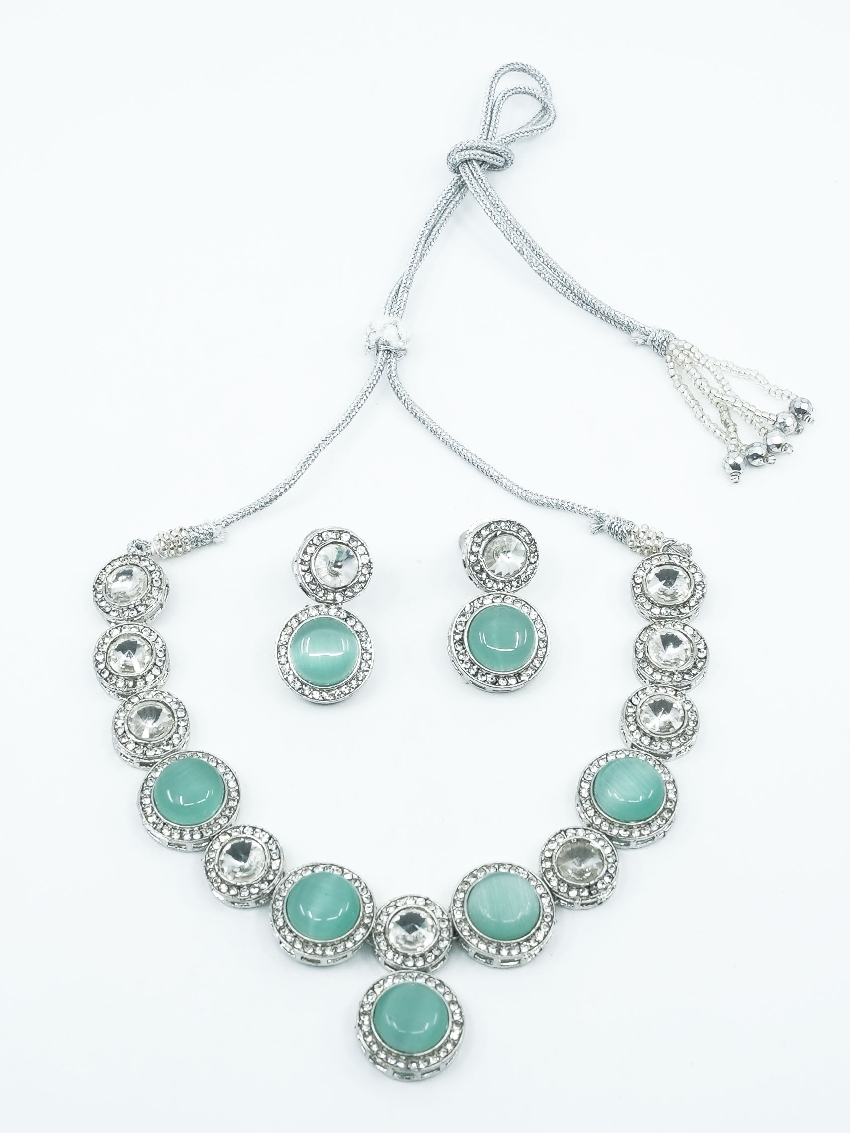 Designer Monalisa torquoise colored stones Necklace set 11583N