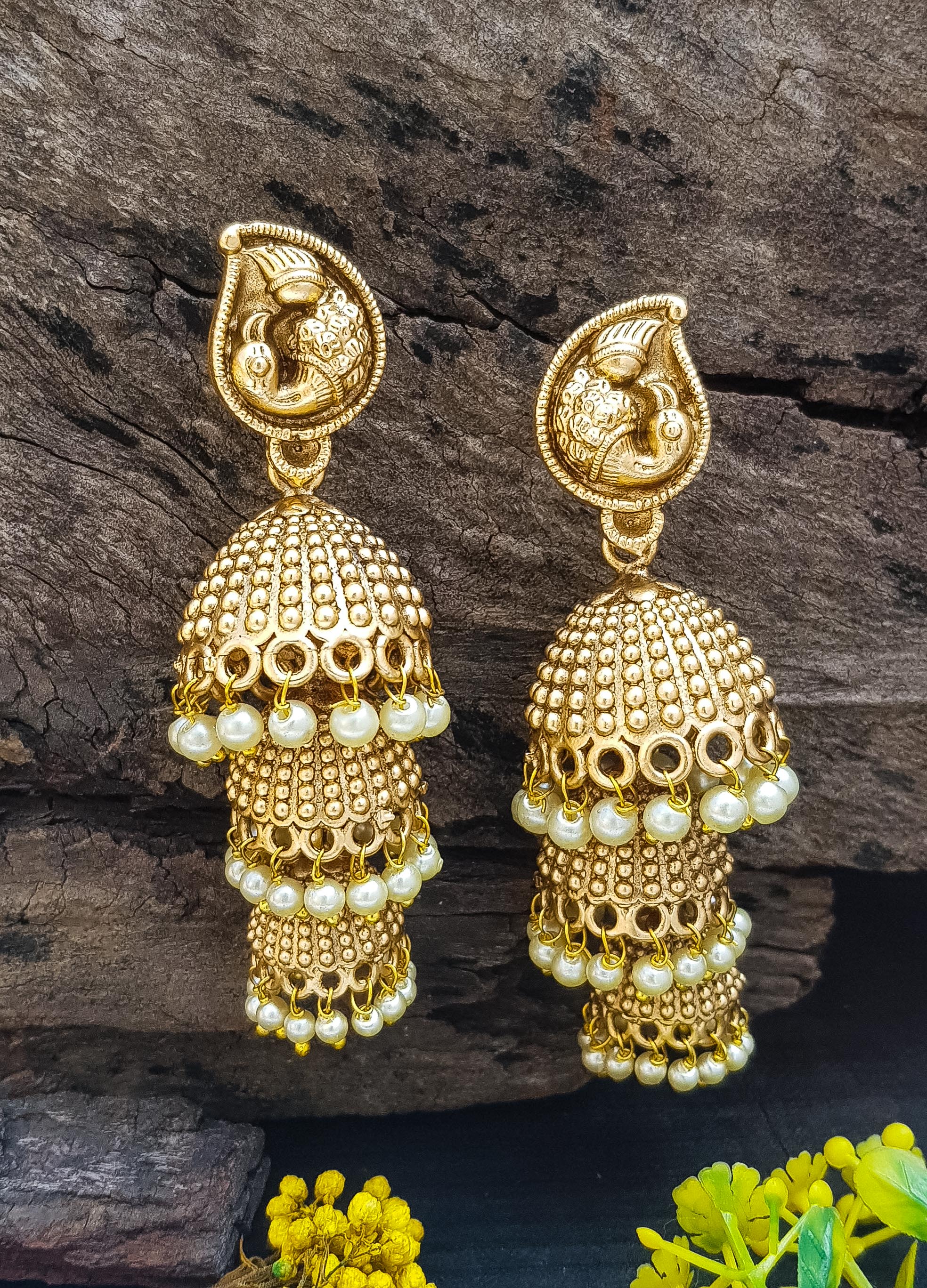 Designer Temple earrings Jhumkar 17063N