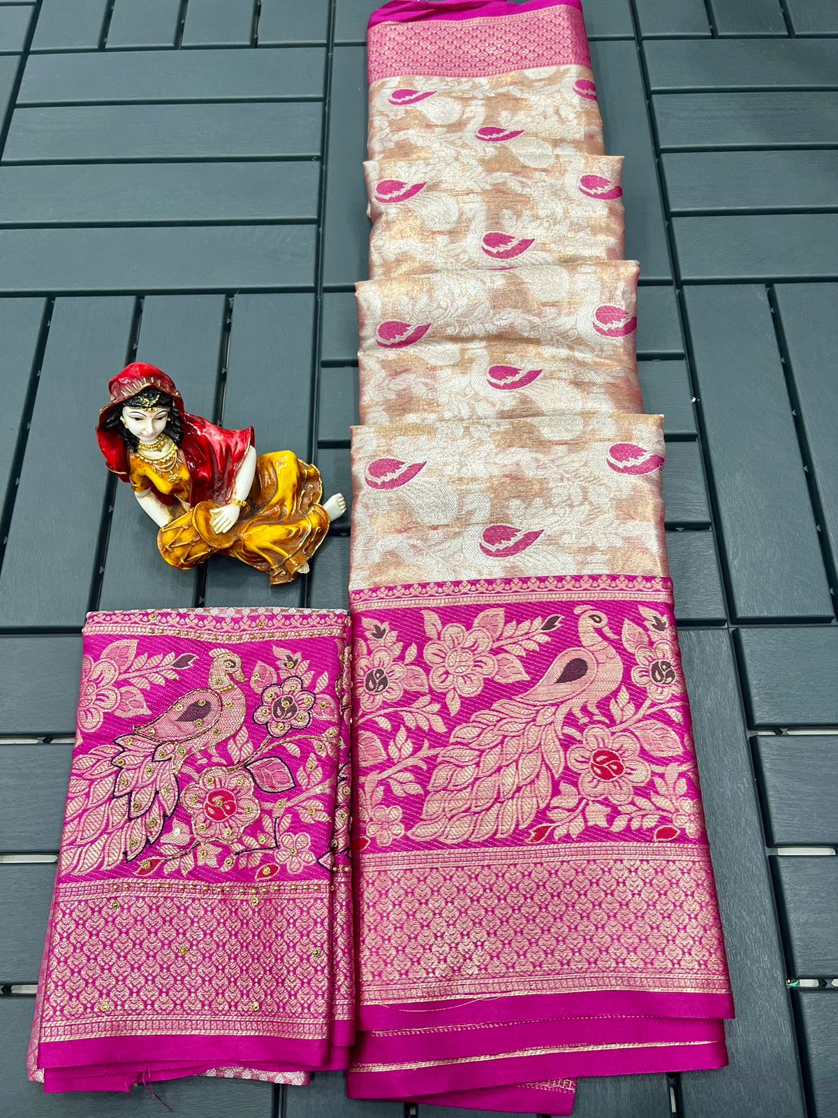 Designer khatli work Banarasi  Semi silk sarees 18821N