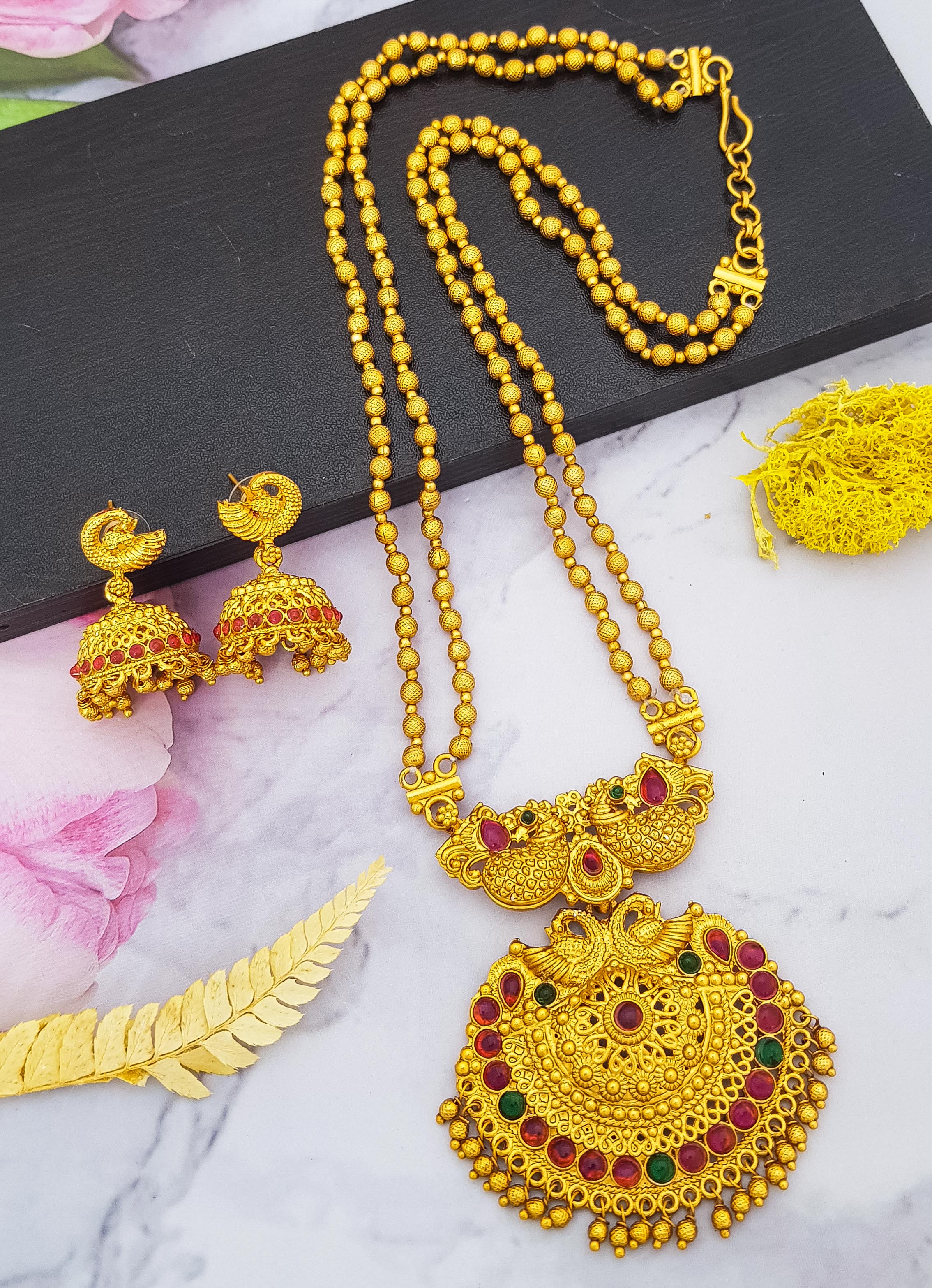 Designer multicolor pendant set NNJ10-481-5103N