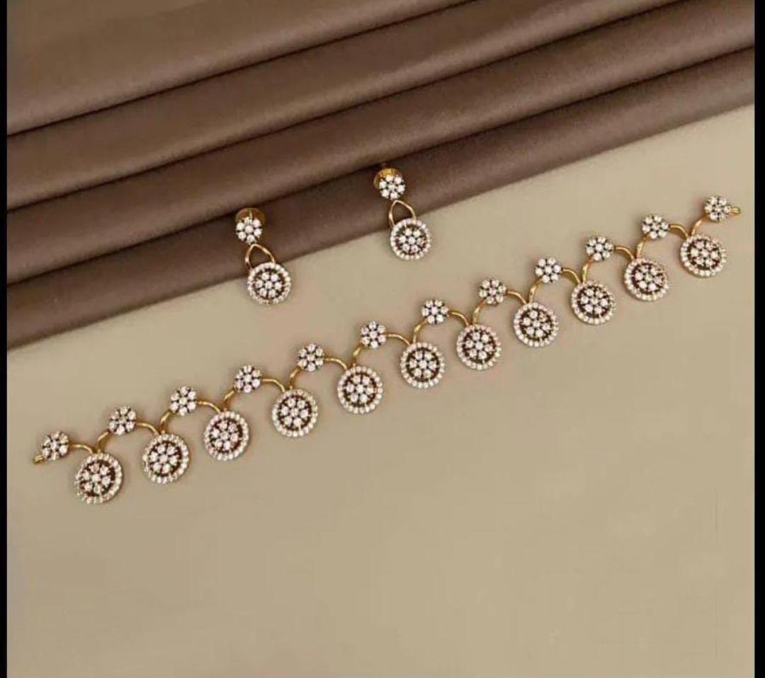 Designerwear CZ Flexible Necklace set in diff colours 13560N - Griiham