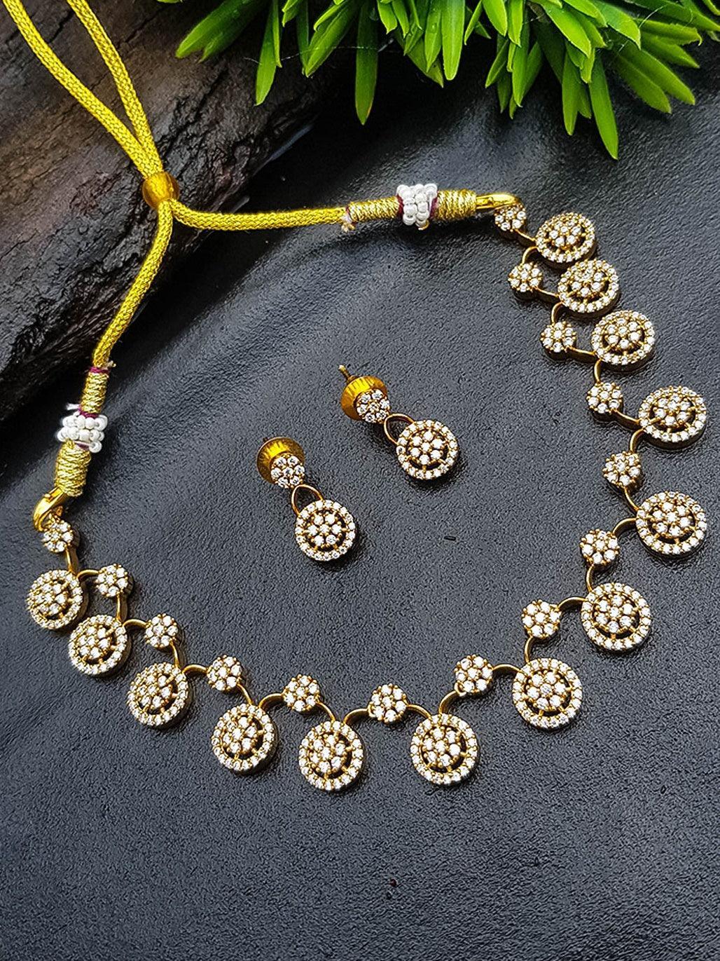 Designerwear CZ Flexible Necklace set in diff colours 13560N - Griiham