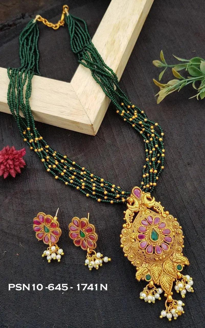 Devasree Collection Gold Plated Premium Pendant Set PSN10-645-1741N