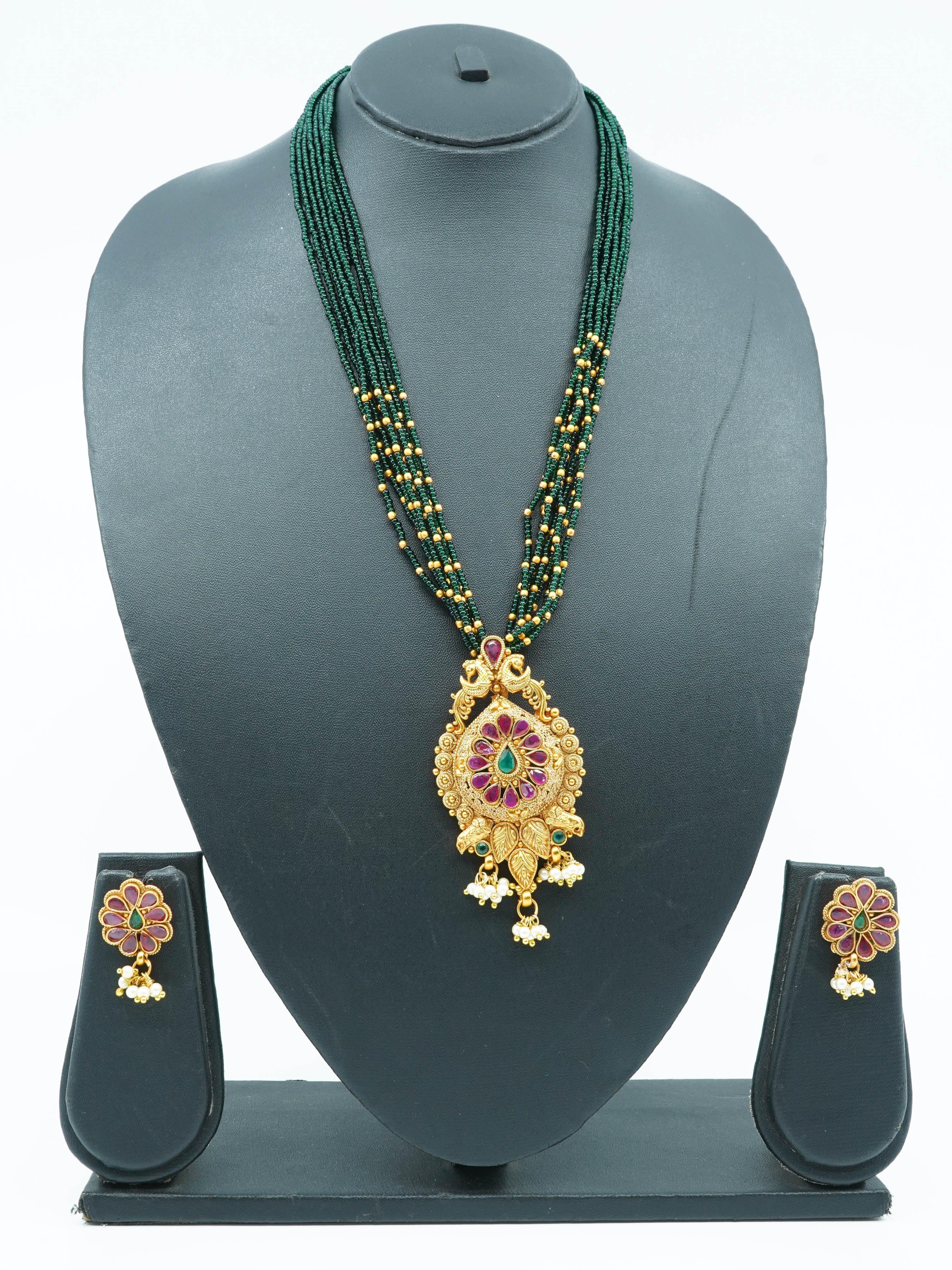 Devasree Collection Gold Plated Premium Pendant Set PSN10-645-1741N - Griiham