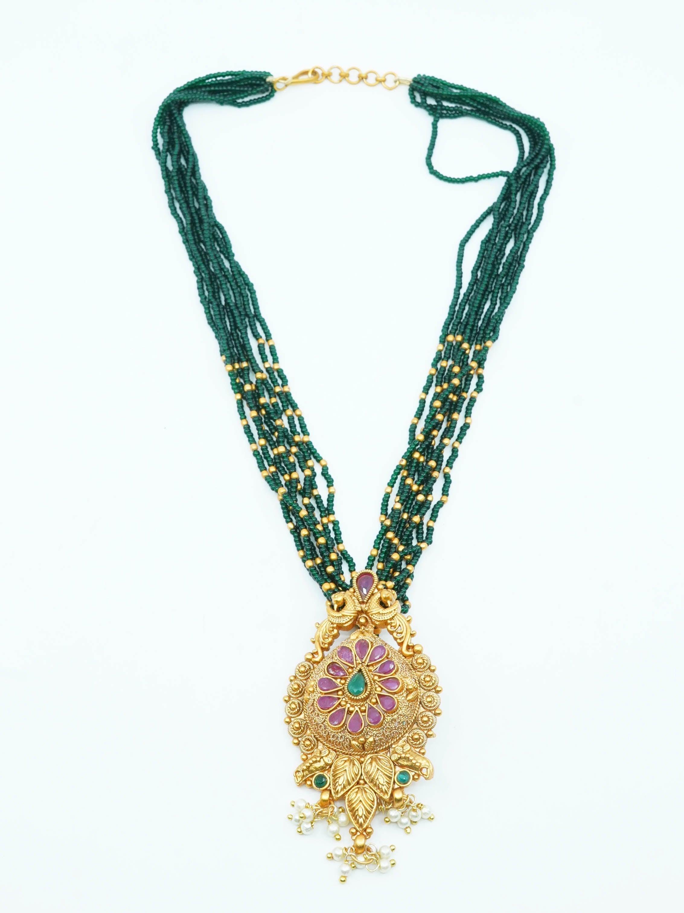 Devasree Collection Gold Plated Premium Pendant Set PSN10-645-1741N - Griiham