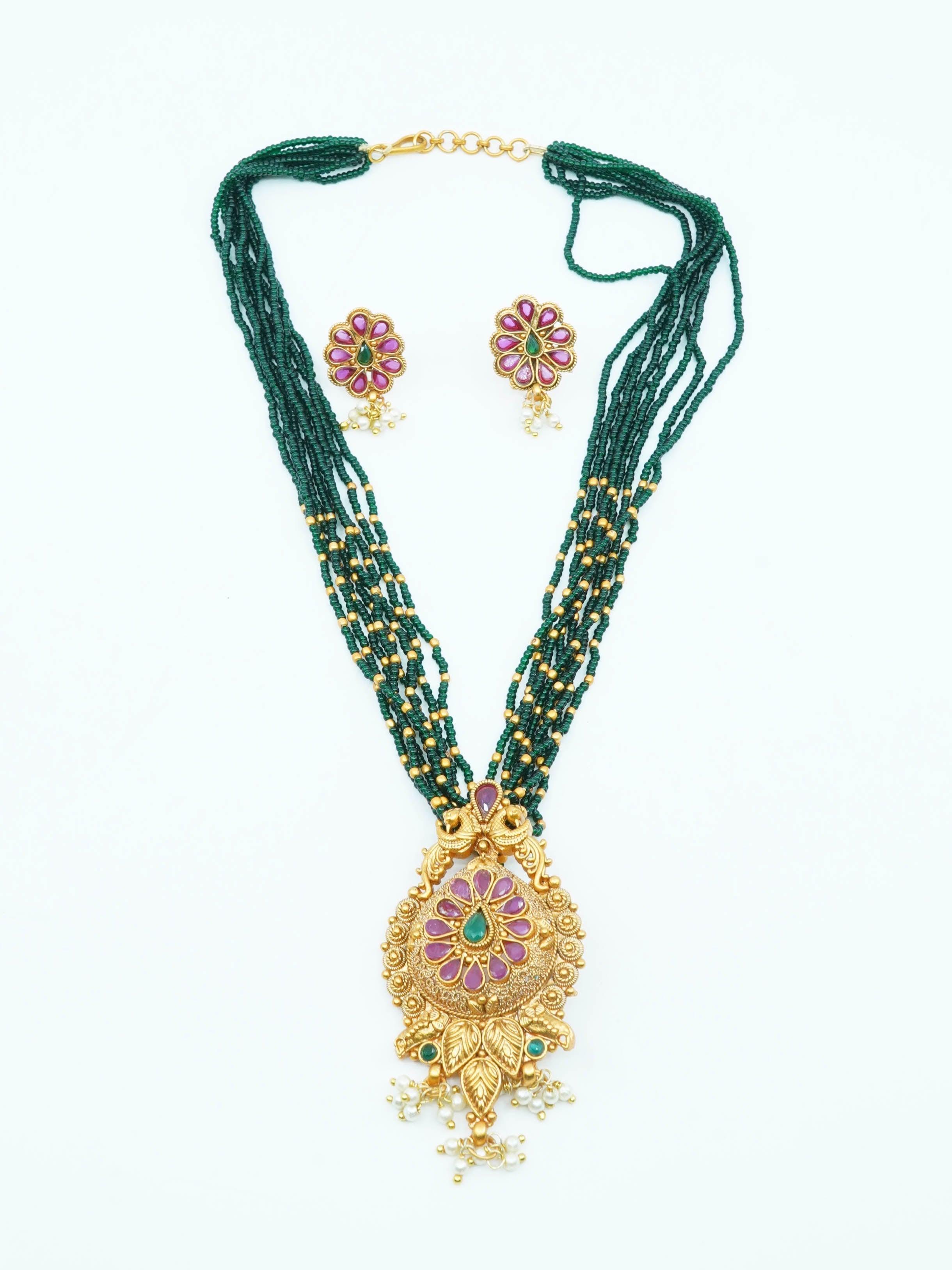 Devasree Collection Gold Plated Premium Pendant Set PSN10-645-1741N - Griiham