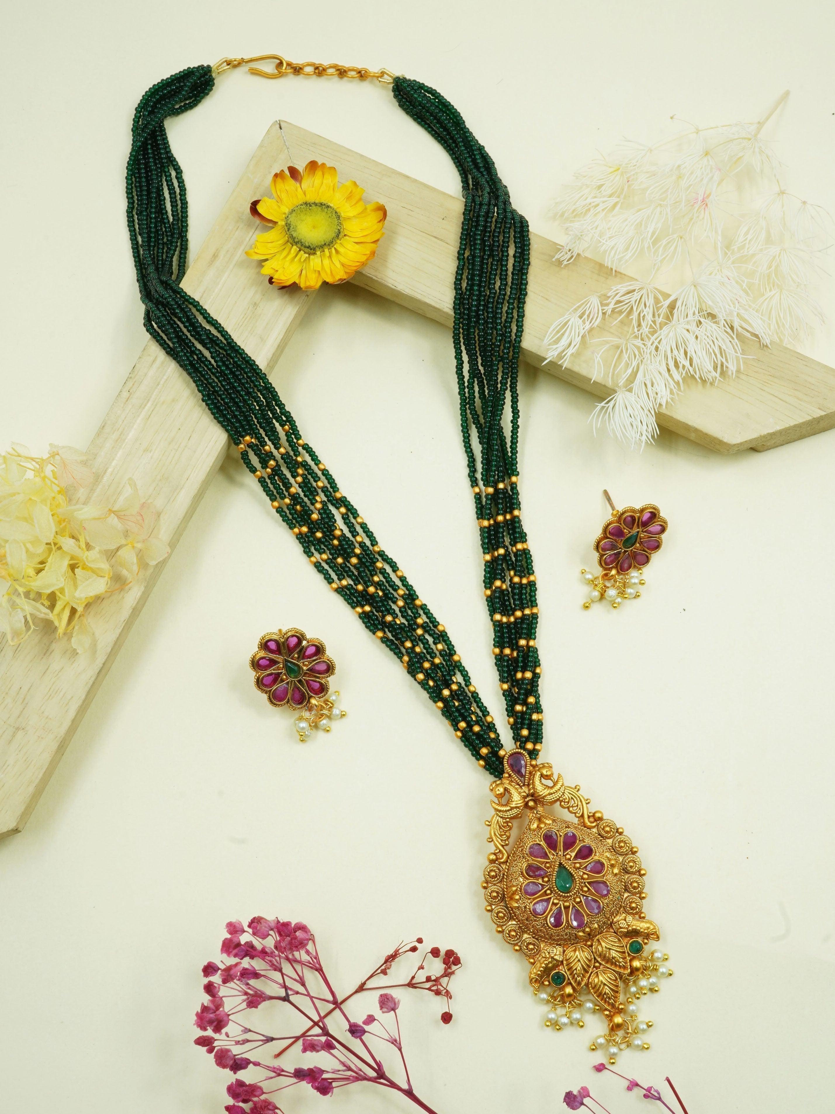 Devasree Collection Gold Plated Premium Pendant Set PSN10-645-1741N - Griiham