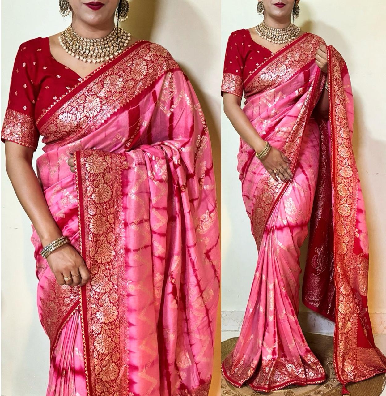 Dola Semi-Silk Fabric With Beautiful Weaving Saree 22339N