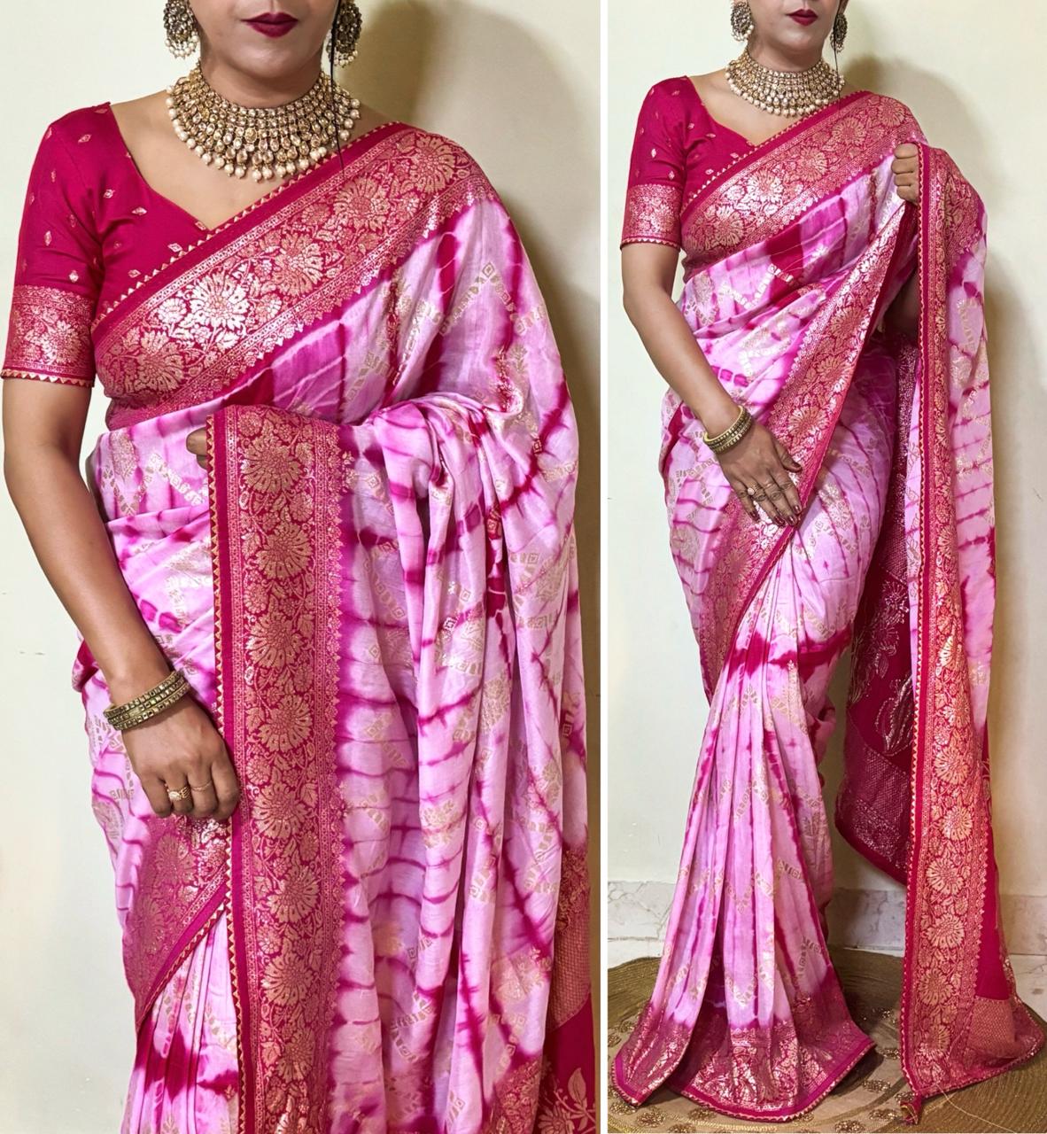 Dola Semi-Silk Fabric With Beautiful Weaving Saree 22343N
