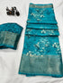 Dola Semi-silk Havy Jequrd boder 6 ince weaving saree15058N