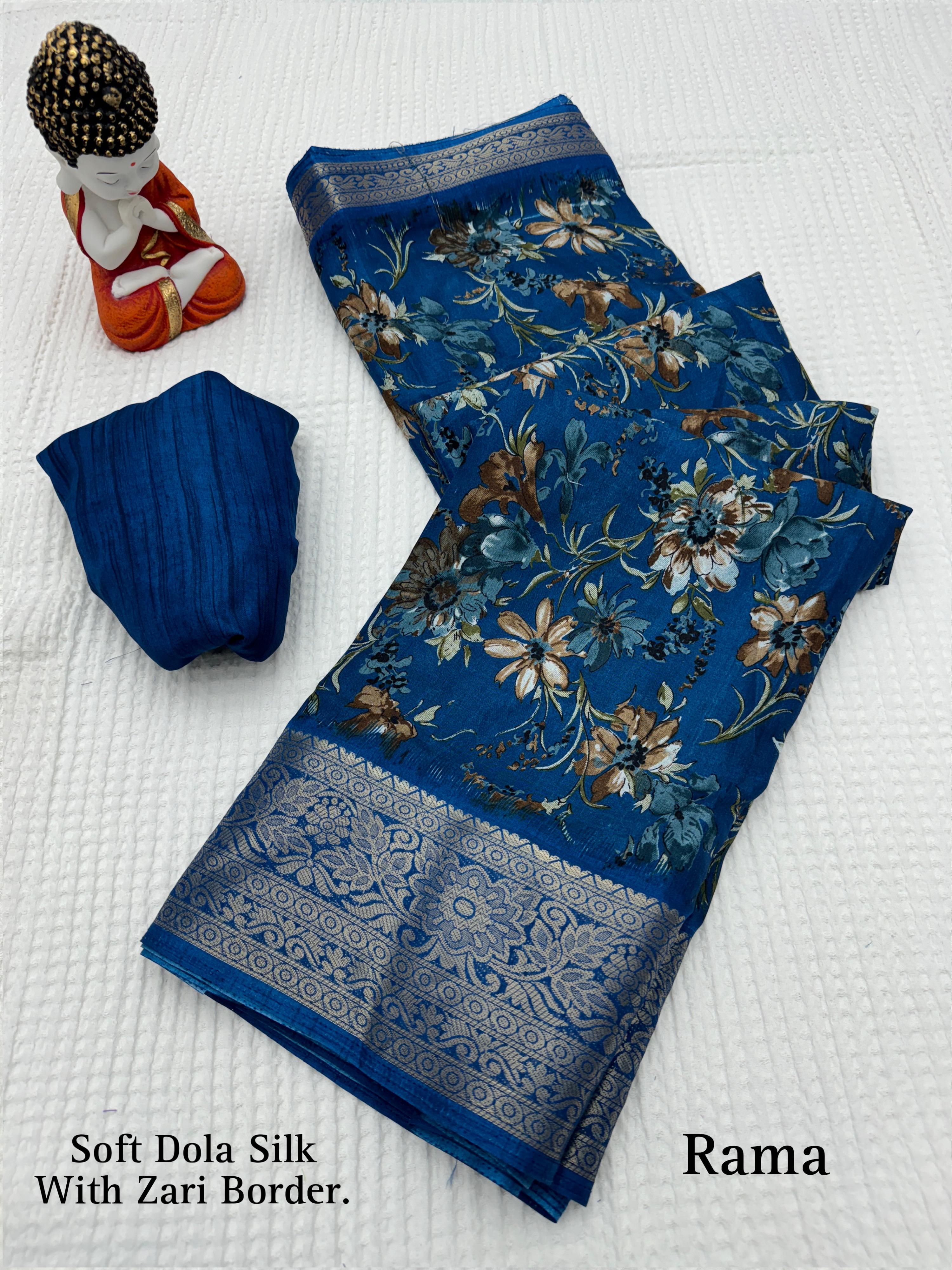 Dola Semi-silk Saree with Jacquard Border Saree 20436N