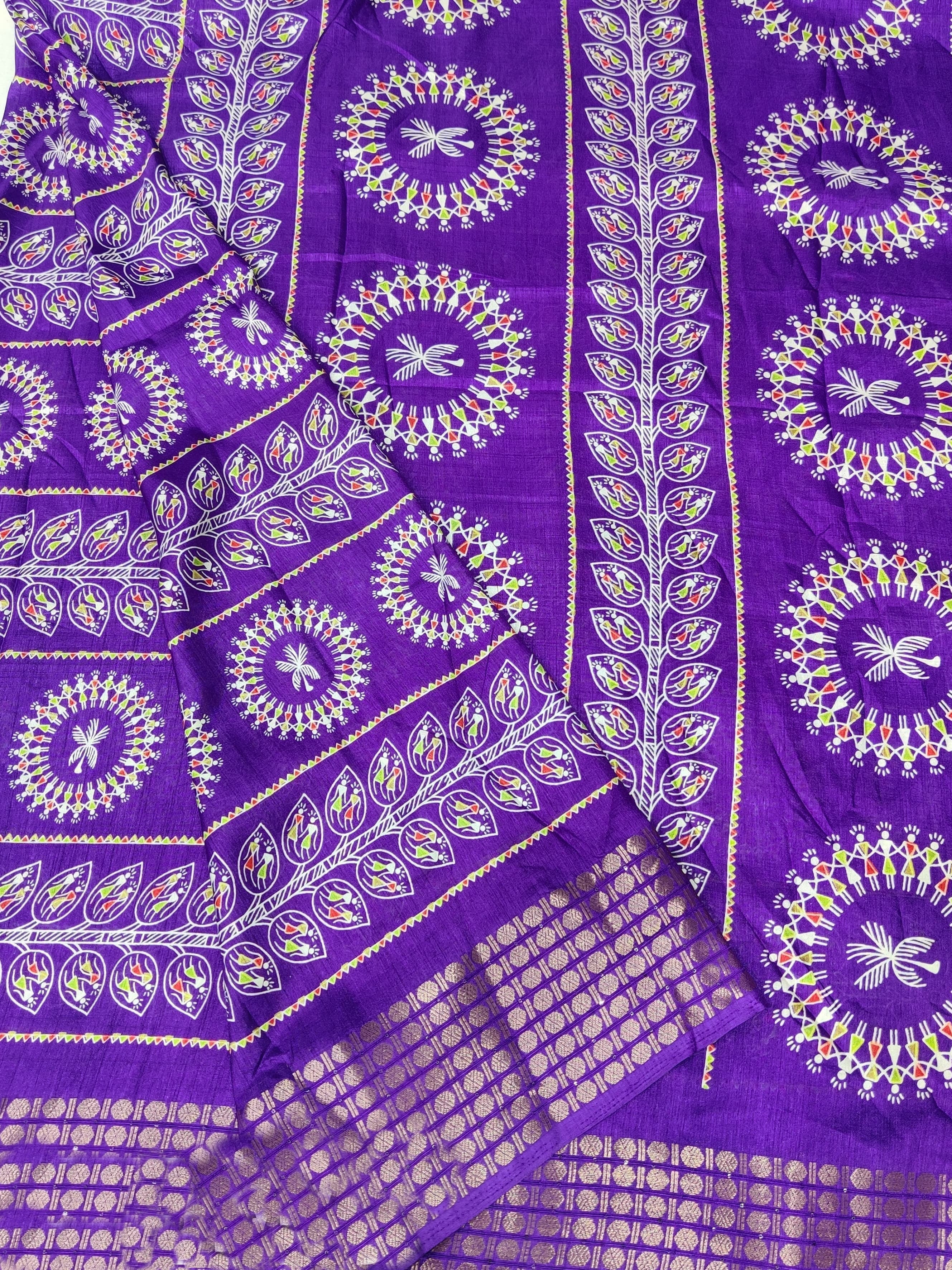 Dola Semi-silk Saree with Jacquard Border Saree 20904N