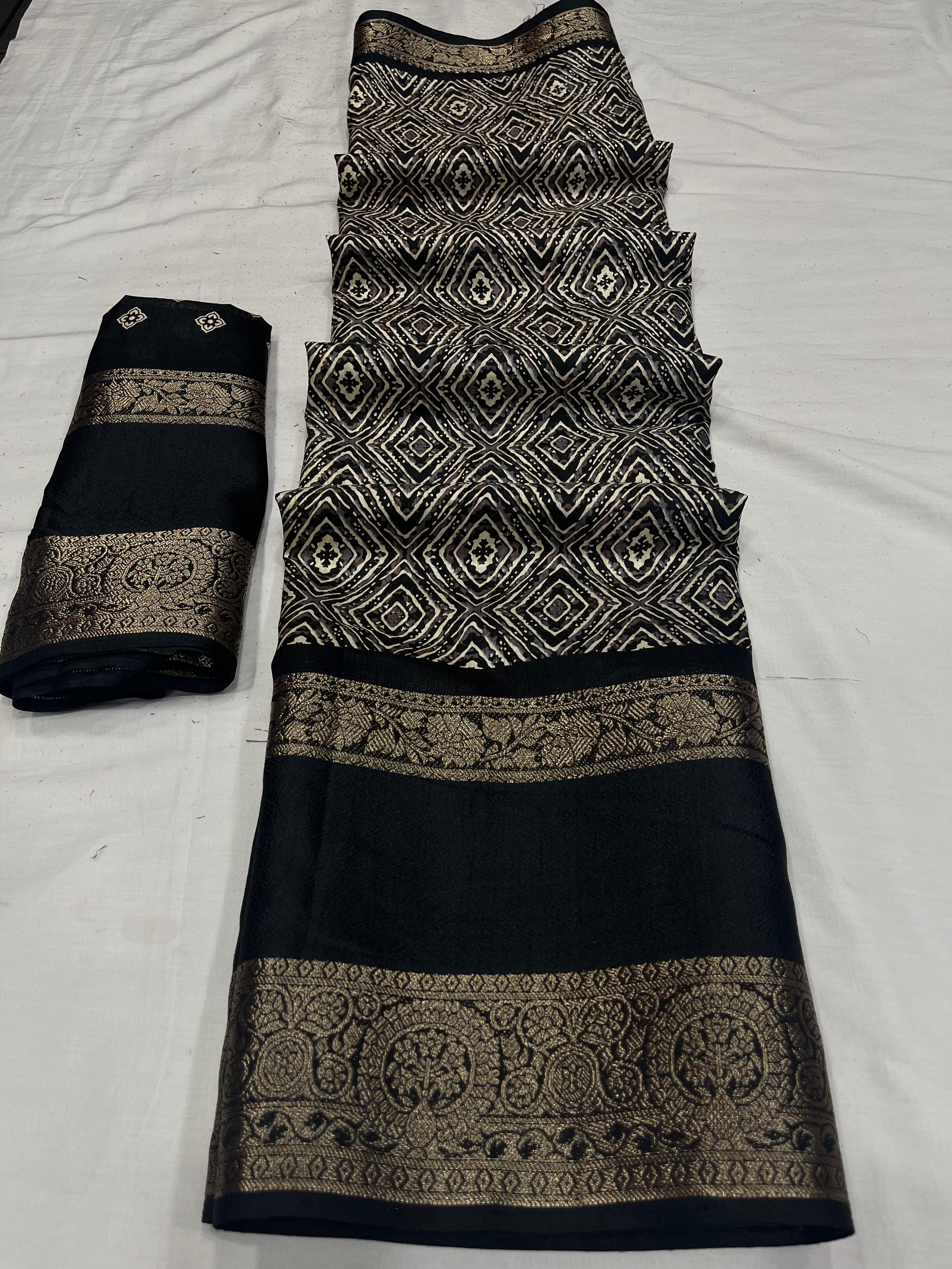Dola Semi-silk Saree with Jaquard border 20922N