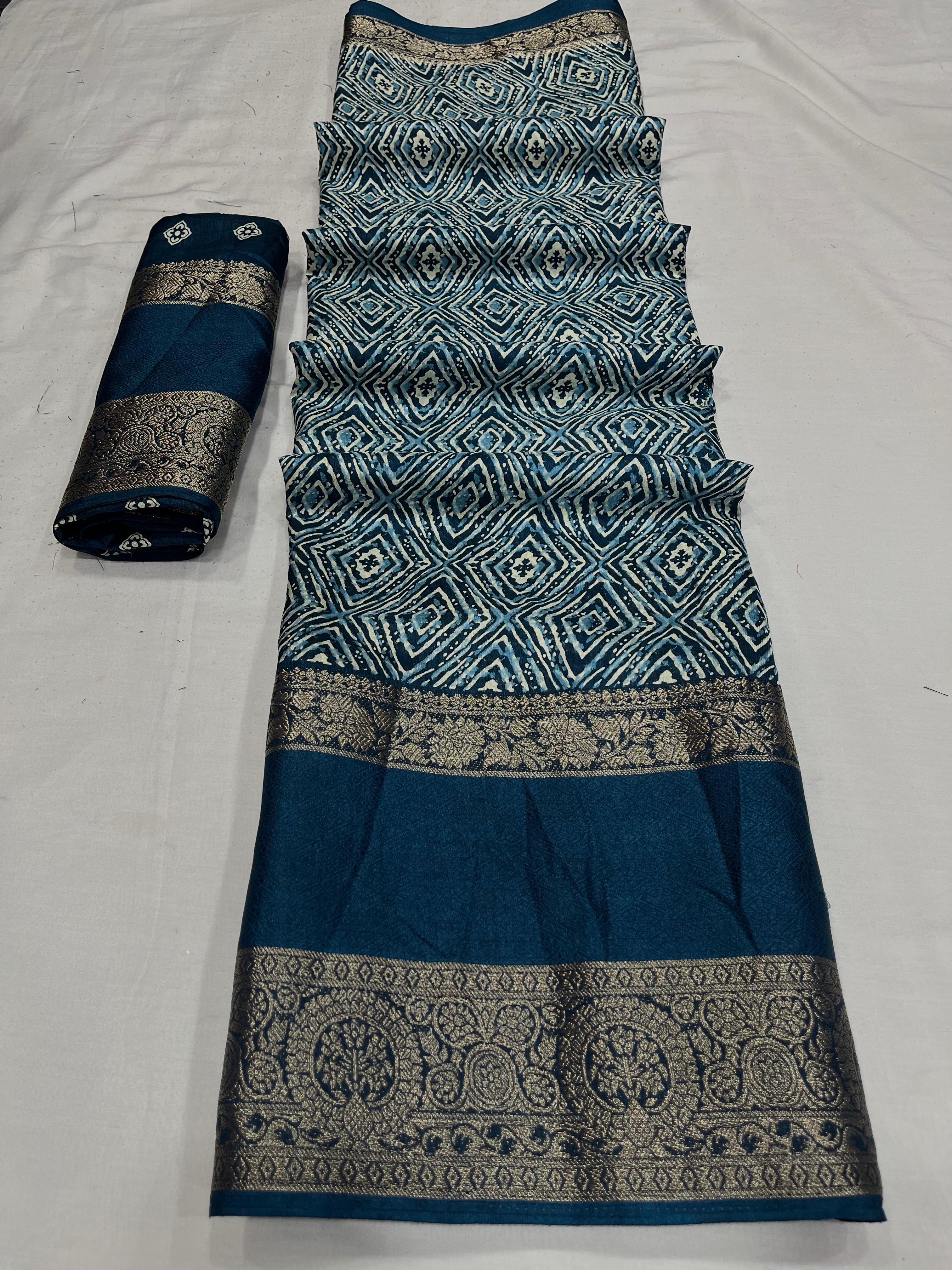 Dola Semi-silk Saree with Jaquard border 20922N