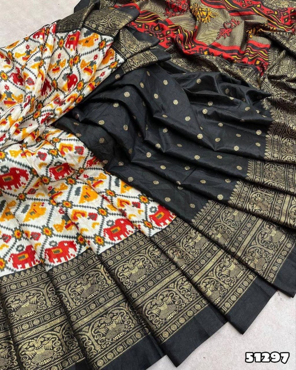 Dola Semi-silk Saree with foil Print all over Saree 20295N
