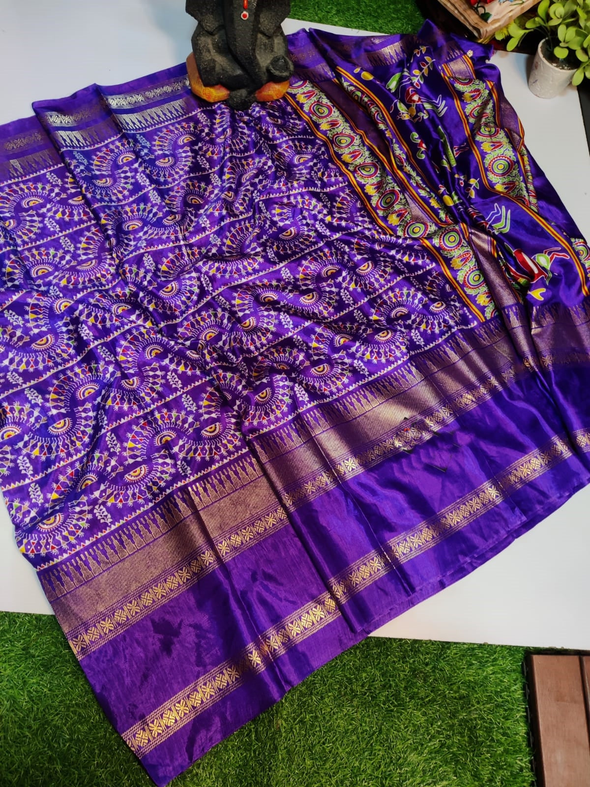 Dola Semi-silk Saree with foil Print all over Saree 20918N