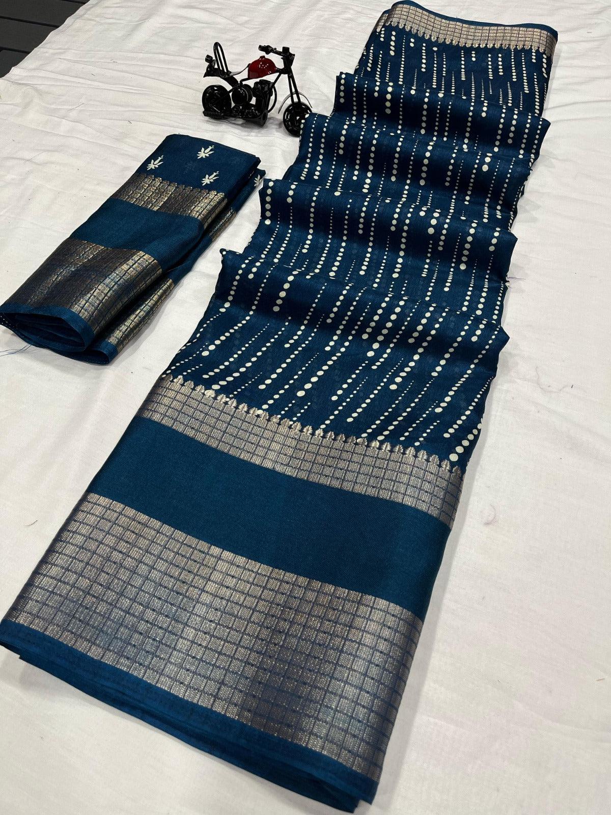 Dola Semi silk with Jacquard border Saree 22743N