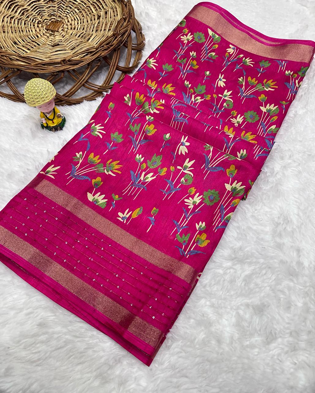 Dola semi-silk saree with running blouse 22628N