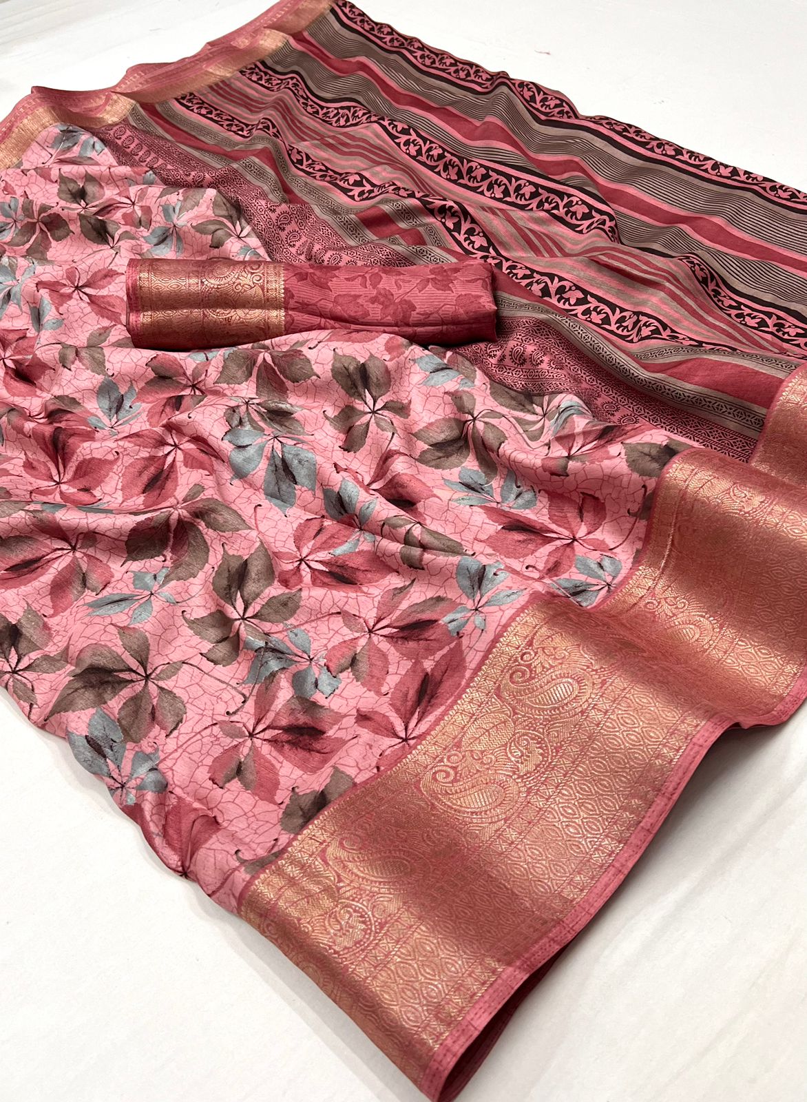 Dola semi-silk with Heavy Jacquard border saree 21500N