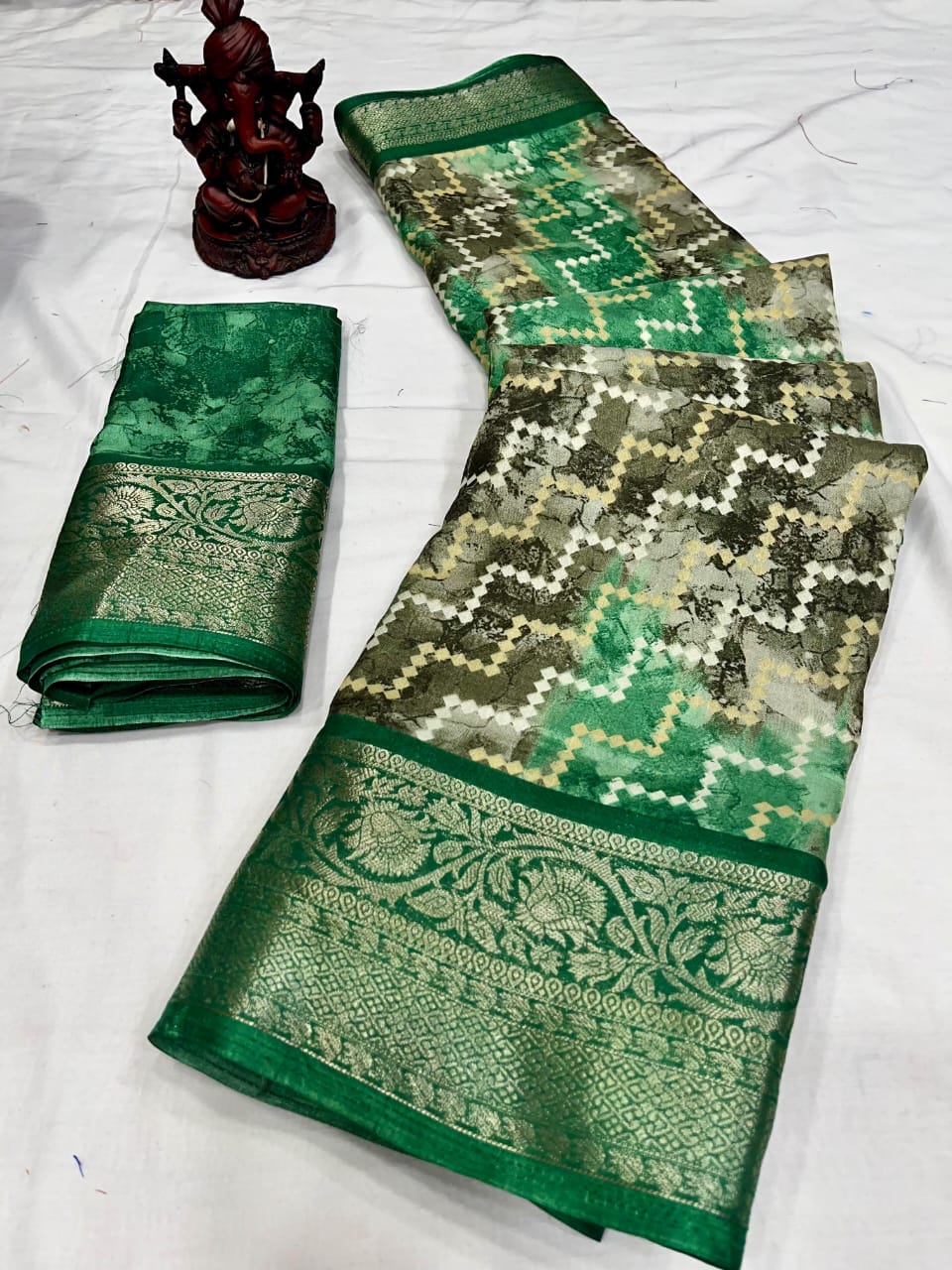 Dola semi-silk with jacquard border saree 19909N