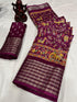 Dola semi-silk with jacquard sequence border saree 20416N