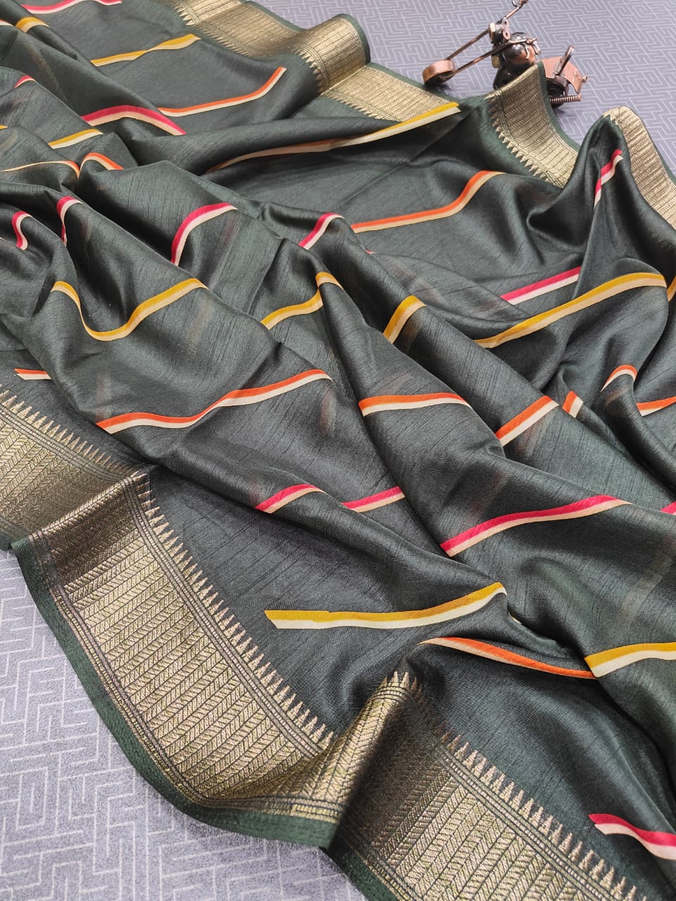 Dola silk soft smooth With running blouse SAREE 17713N