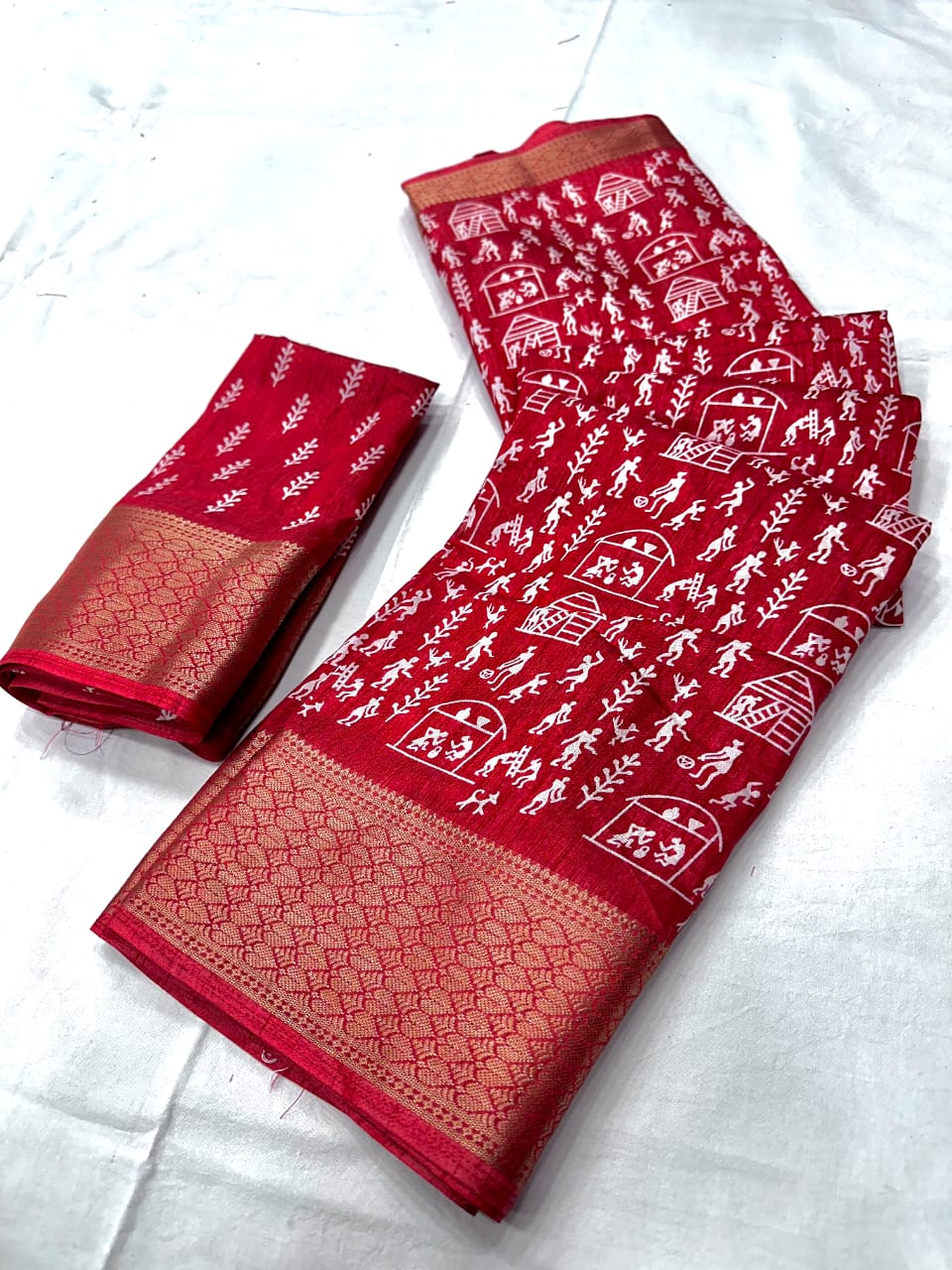 Dola soft semi-silk with heavy Jacquard border saree 21320N