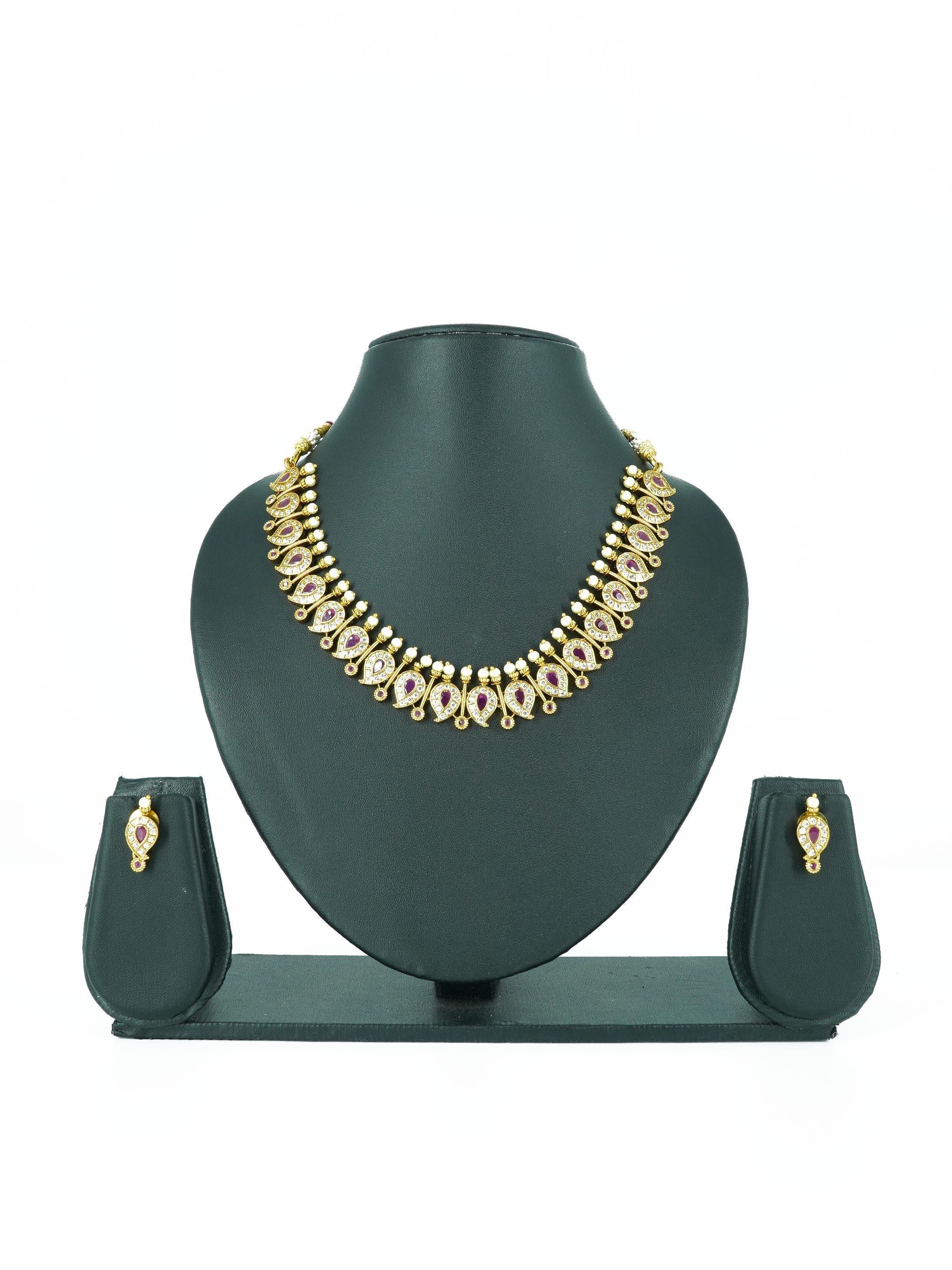 Elegant Short Coin Necklace Set with CZ Stones 16190N - Griiham