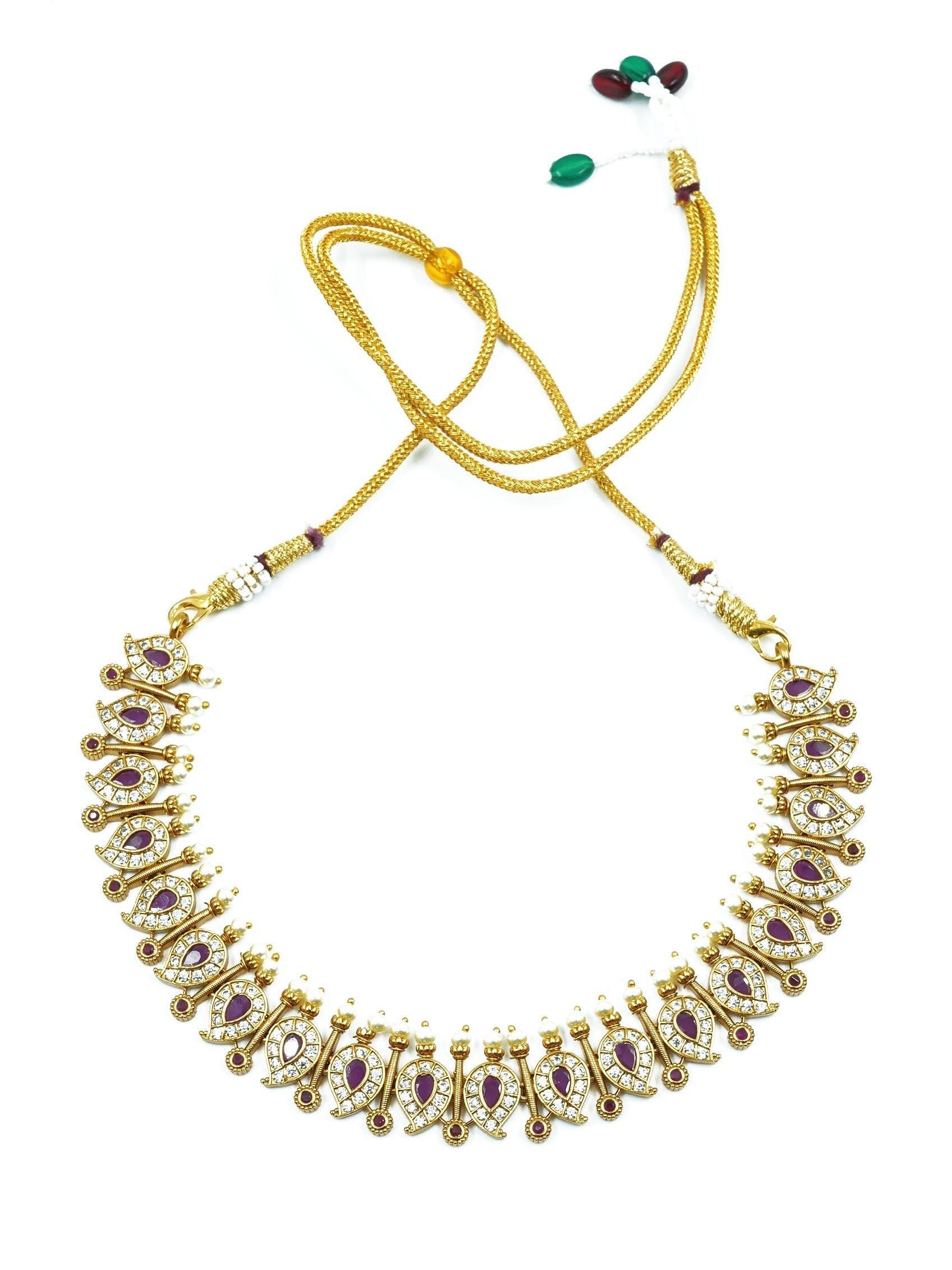 Elegant Short Coin Necklace Set with CZ Stones 16190N - Griiham