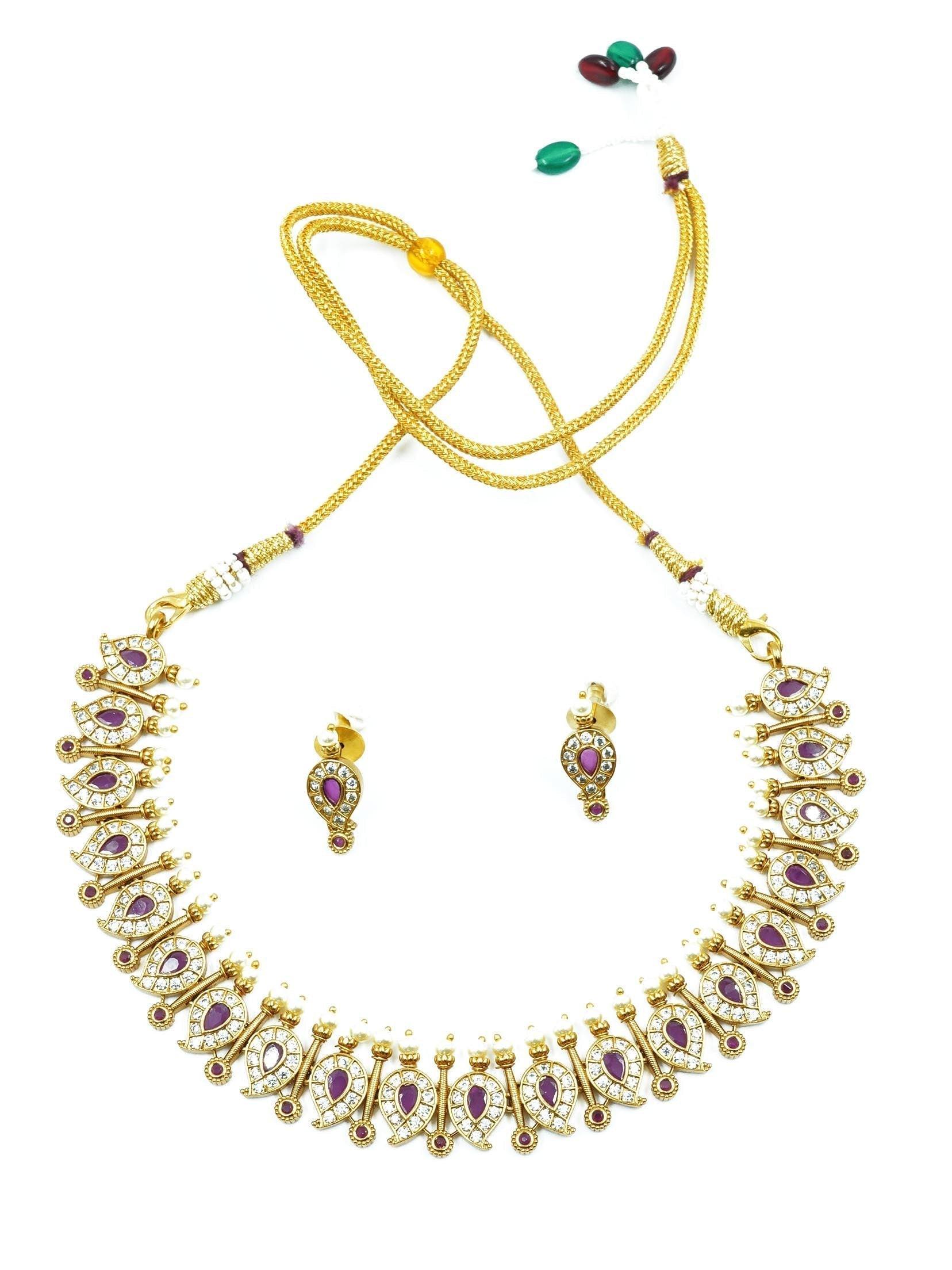 Elegant Short Coin Necklace Set with CZ Stones 16190N - Griiham