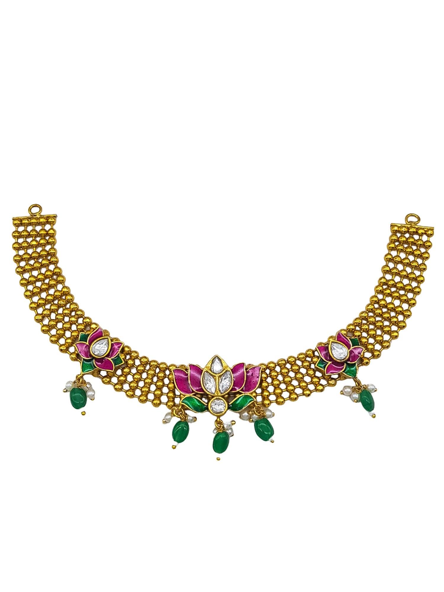 Elegant premium quality Real kemp choker necklace set